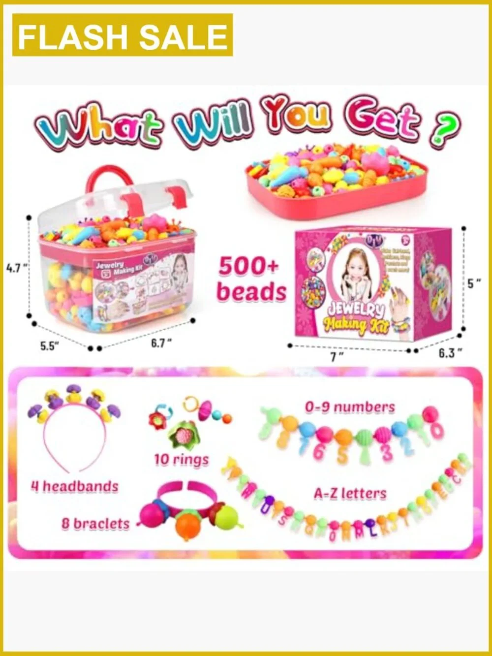 520+ Snap Pop Beads Jewelry Making Kit for Kids